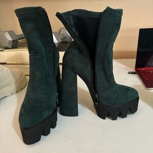 suede platform heeled boots